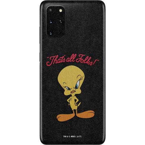 Looney Tunes Tweety Bird Thats All Folks Galaxy S20 Plus Skin
