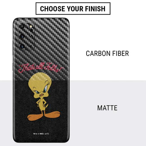 Looney Tunes Tweety Bird Thats All Folks Galaxy S20 Plus Skin