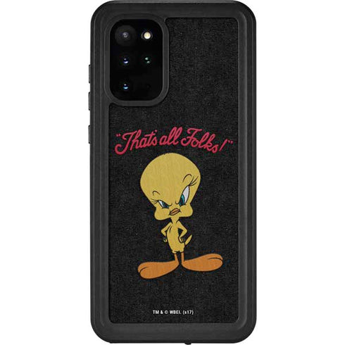 Looney Tunes Tweety Bird Thats All Folks Galaxy S20 Plus Waterproof Case