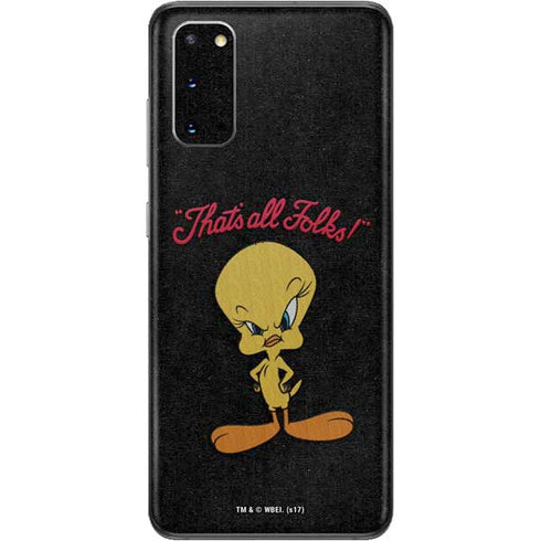 Looney Tunes Tweety Bird Thats All Folks Galaxy S20 Skin