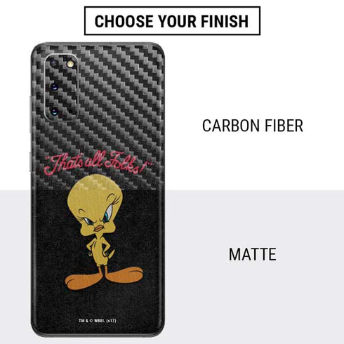 Looney Tunes Tweety Bird Thats All Folks Galaxy S20 Skin