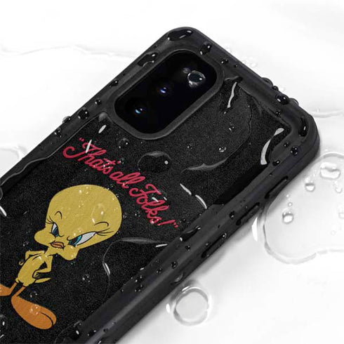 Looney Tunes Tweety Bird Thats All Folks Galaxy S20 Waterproof Case