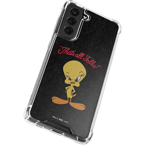 Looney Tunes Tweety Bird Thats All Folks Galaxy S21 FE Clear Case