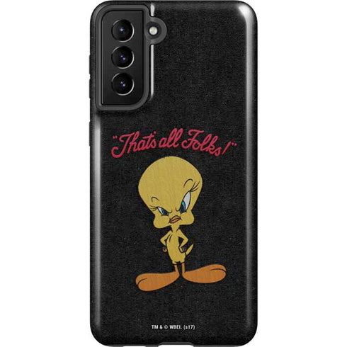 Looney Tunes Tweety Bird Thats All Folks Galaxy S21 Plus 5G Pro Case