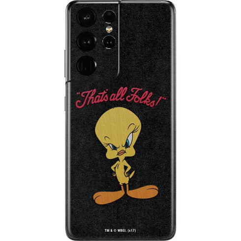 Looney Tunes Tweety Bird Thats All Folks Galaxy S21 Ultra 5G Skin
