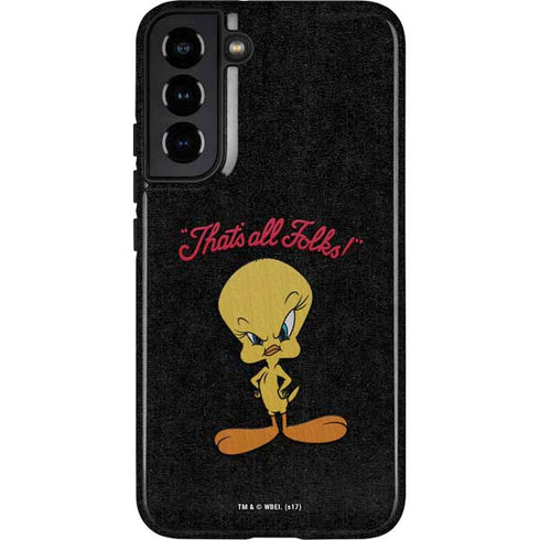 Looney Tunes Tweety Bird Thats All Folks Galaxy S22 Plus Pro Case