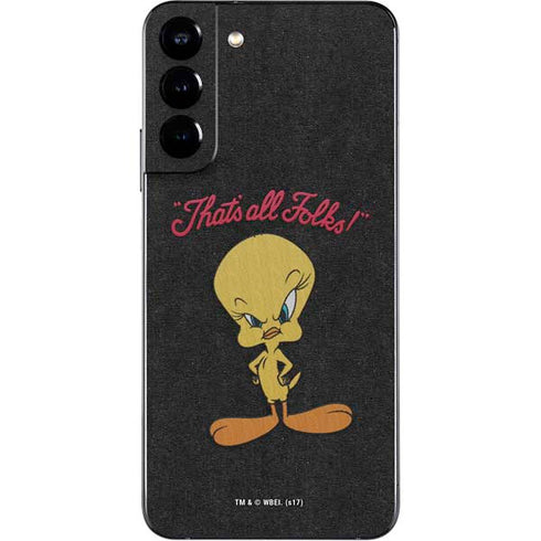 Looney Tunes Tweety Bird Thats All Folks Galaxy S22 Plus Skin