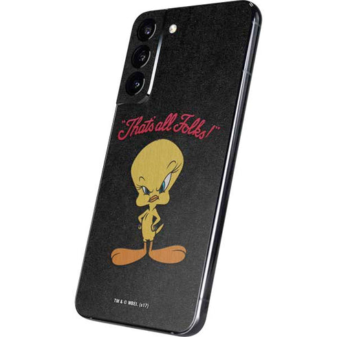 Looney Tunes Tweety Bird Thats All Folks Galaxy S22 Plus Skin
