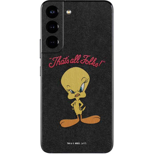 Looney Tunes Tweety Bird Thats All Folks Galaxy S22 Skin