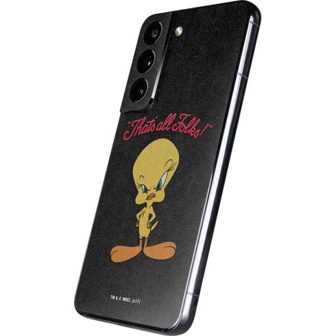 Looney Tunes Tweety Bird Thats All Folks Galaxy S22 Skin