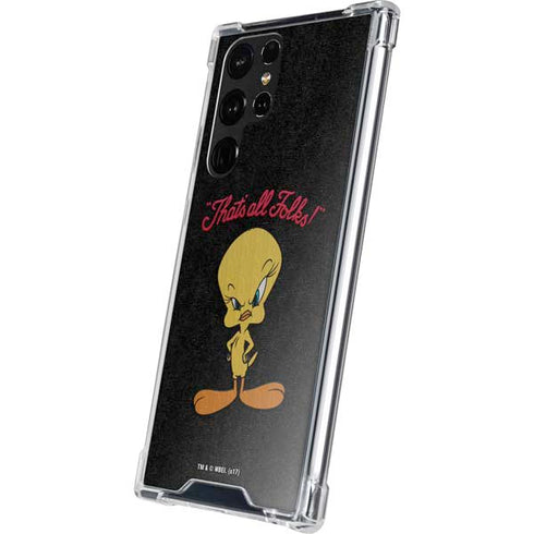 Looney Tunes Tweety Bird Thats All Folks Galaxy S22 Ultra Clear Case