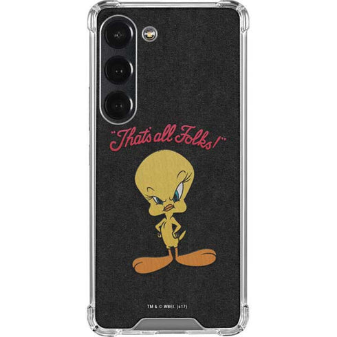 Looney Tunes Tweety Bird Thats All Folks Galaxy S23 Clear Case
