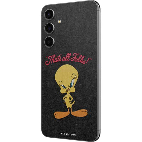 Looney Tunes Tweety Bird Thats All Folks Galaxy S23 FE Skin