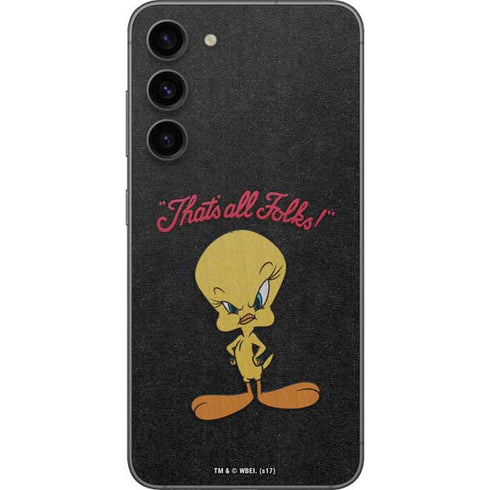 Looney Tunes Tweety Bird Thats All Folks Galaxy S23 Plus Skin