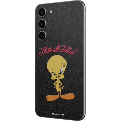 Looney Tunes Tweety Bird Thats All Folks Galaxy S23 Plus Skin