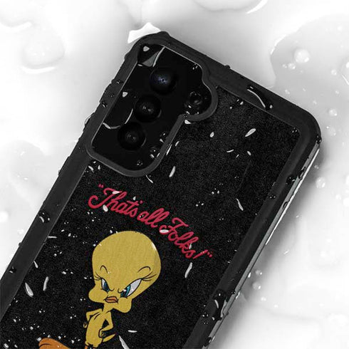 Looney Tunes Tweety Bird Thats All Folks Galaxy S23 Plus Waterproof Case