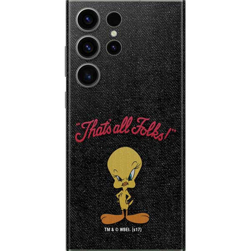 Looney Tunes Tweety Bird Thats All Folks Galaxy S23 Ultra Skin