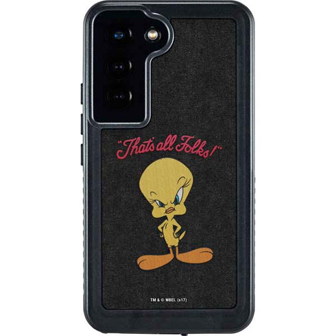 Looney Tunes Tweety Bird Thats All Folks Galaxy S23 Waterproof Case
