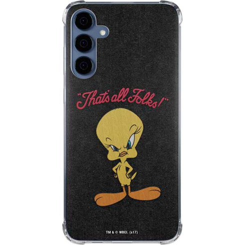 Looney Tunes Tweety Bird Thats All Folks Galaxy S24 Clear Case