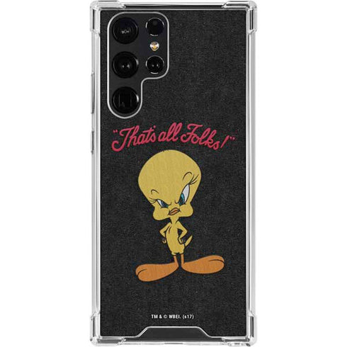 Looney Tunes Tweety Bird Thats All Folks Galaxy S24 Ultra Clear Case