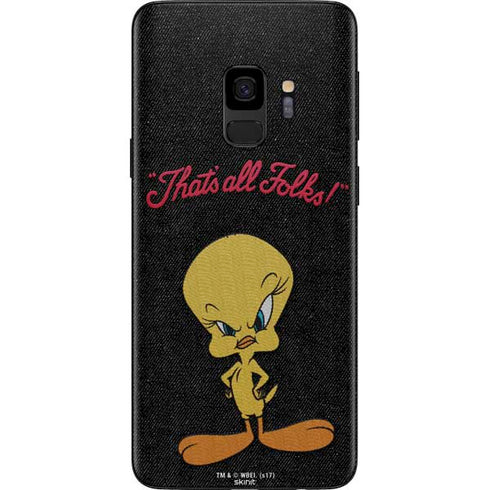 Looney Tunes Tweety Bird Thats All Folks Galaxy S9 Skin