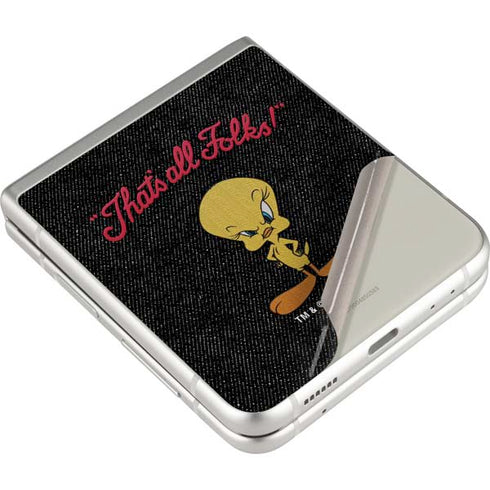 Looney Tunes Tweety Bird Thats All Folks Galaxy Z Flip3 5G Skin
