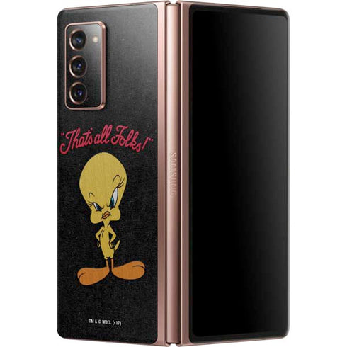 Looney Tunes Tweety Bird Thats All Folks Galaxy Z Fold2 5G Skin