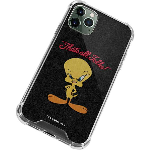 Looney Tunes Tweety Bird Thats All Folks iPhone 11 Pro Max Clear Case