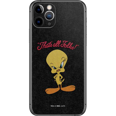 Looney Tunes Tweety Bird Thats All Folks iPhone 11 Pro Skin