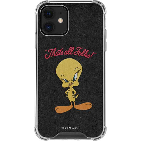 Looney Tunes Tweety Bird Thats All Folks iPhone 12 Mini Clear Case