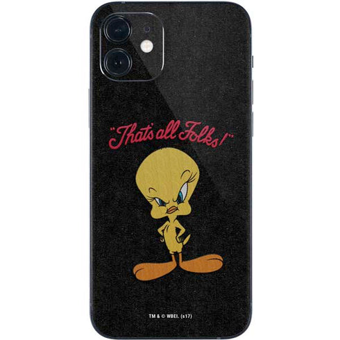 Looney Tunes Tweety Bird Thats All Folks iPhone 12 Mini Skin