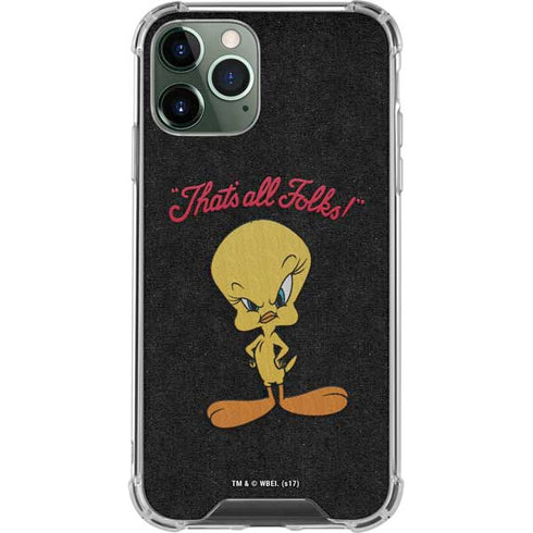 Looney Tunes Tweety Bird Thats All Folks iPhone 12 Pro Clear Case