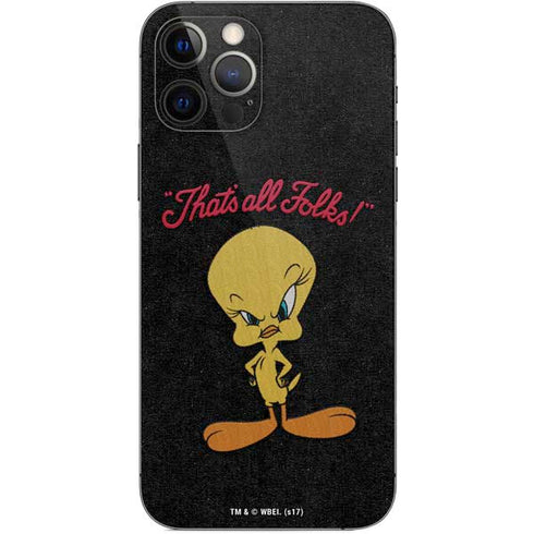 Looney Tunes Tweety Bird Thats All Folks iPhone 12 Pro Skin