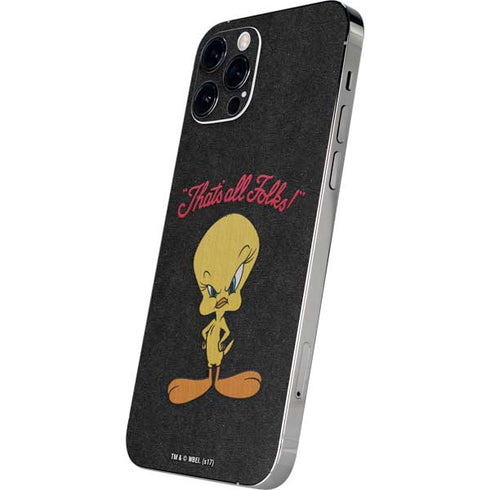 Looney Tunes Tweety Bird Thats All Folks iPhone 12 Pro Skin