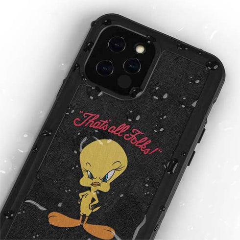 Looney Tunes Tweety Bird Thats All Folks iPhone 12 Pro Waterproof Case