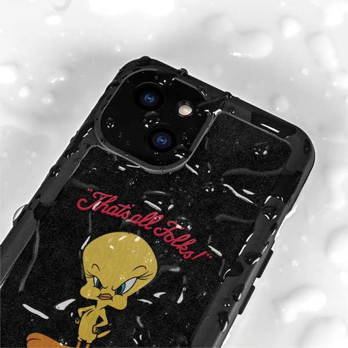 Looney Tunes Tweety Bird Thats All Folks iPhone 13 Mini Waterproof Case