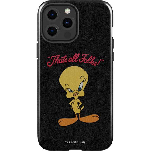 Looney Tunes Tweety Bird Thats All Folks iPhone 13 Pro Max Impact Case