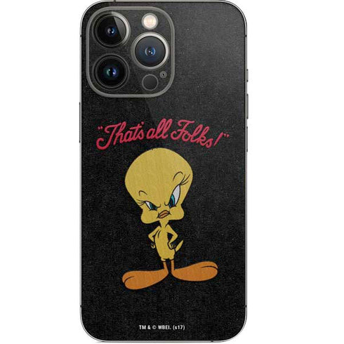 Looney Tunes Tweety Bird Thats All Folks iPhone 13 Pro Skin