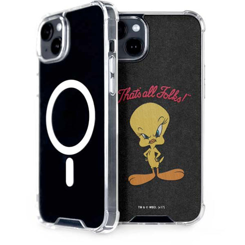 Looney Tunes Tweety Bird Thats All Folks iPhone 15 Plus MagSafe Case