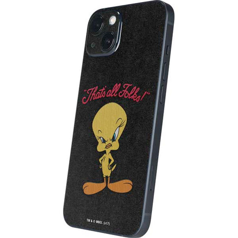 Looney Tunes Tweety Bird Thats All Folks iPhone 14 Plus Skin