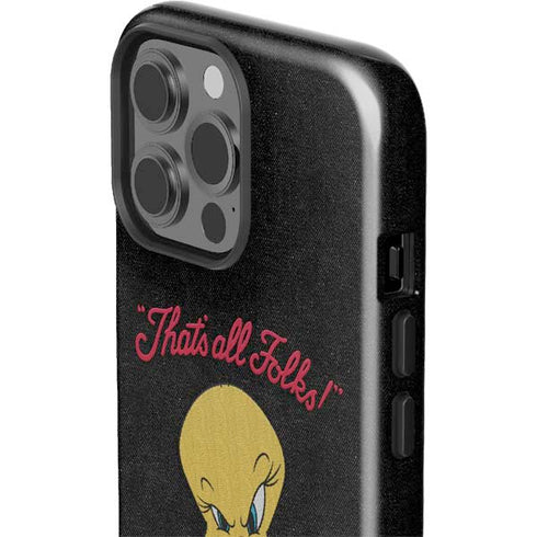 Looney Tunes Tweety Bird Thats All Folks iPhone 14 Pro Max Impact Case