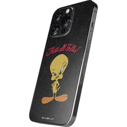 Looney Tunes Tweety Bird Thats All Folks iPhone 14 Pro Skin