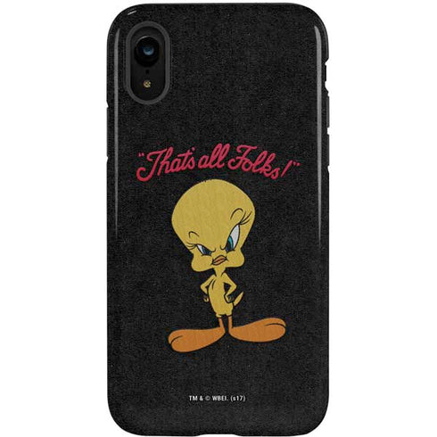 Looney Tunes Tweety Bird Thats All Folks iPhone XR Pro Case