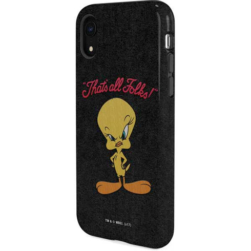 Looney Tunes Tweety Bird Thats All Folks iPhone XR Pro Case