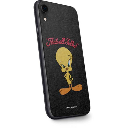 Looney Tunes Tweety Bird Thats All Folks iPhone XR Skin