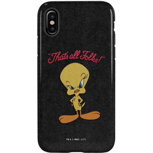 Looney Tunes Tweety Bird Thats All Folks iPhone XS Pro Case