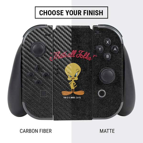 Looney Tunes Tweety Bird Thats All Folks Nintendo Switch Bundle Skin