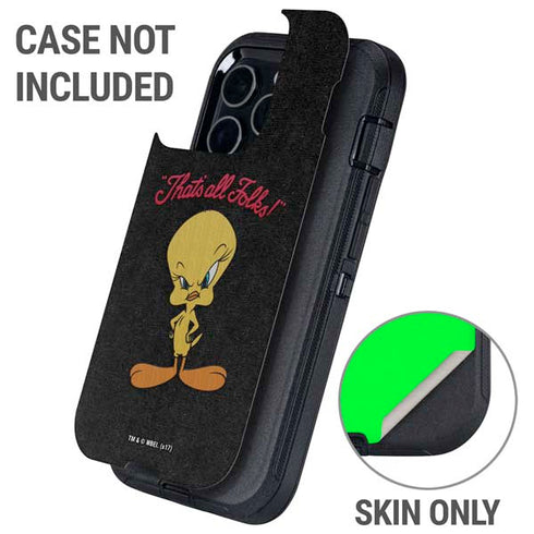 Looney Tunes Tweety Bird Thats All Folks Otterbox Defender iPhone Skin