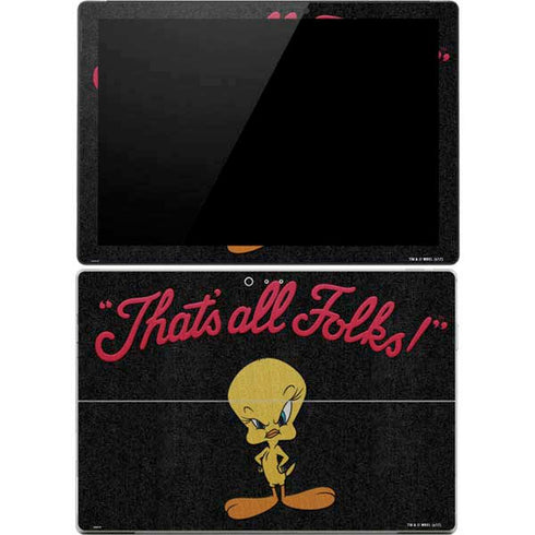 Looney Tunes Tweety Bird Thats All Folks Surface Pro 4 Skin