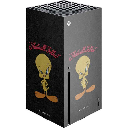 Looney Tunes Tweety Bird Thats All Folks Xbox Series X Console Skin
